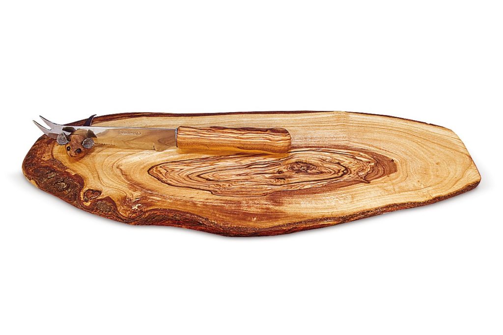 Tagliere rustico con topo - Turlizzi legno d'ulivo